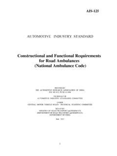 Constructional and Functional Requirements for Road Ambulances.